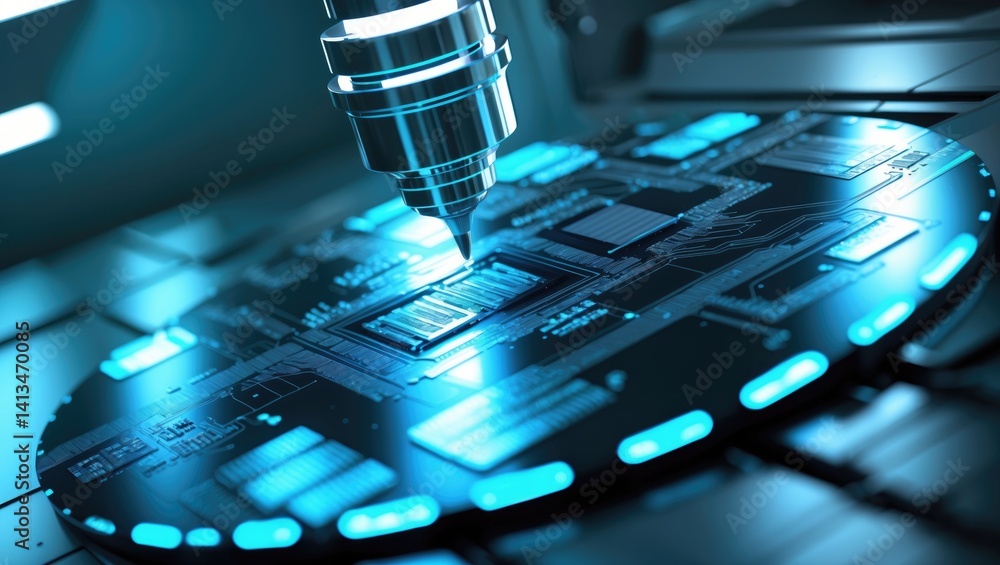 Poster electronics circuit fabrication using microchips on silicon wafers