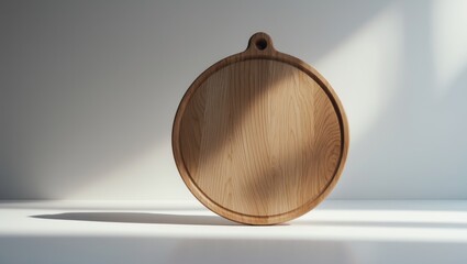 Fototapeta premium Isolated background featuring an oak cutting board