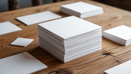 Textured paper backdrop featuring a corporate stationery set mockup on a table