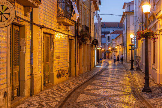 Rua da Coimbra street scene in Aveiro, Portugal