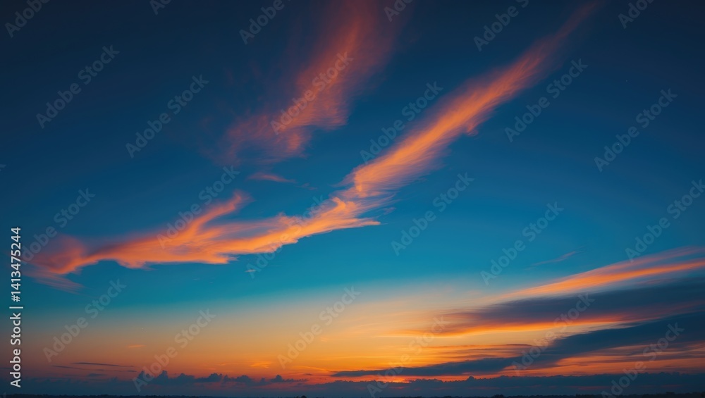 Poster gorgeous bright sky crafted by the sun casting brilliant golden tones. heavy clouds in the evening s