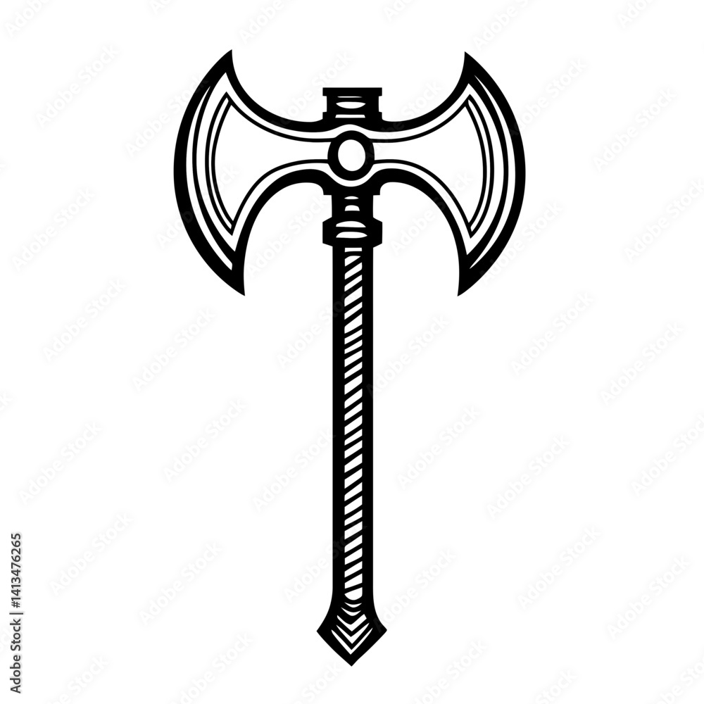 Poster minimalist axe design in clean single line style for creative projects or graphic design application