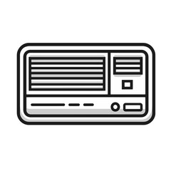 Minimalist single line icon of an air conditioner showcasing simplicity in design and functionality
