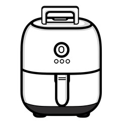 Minimalist air fryer illustration showcasing modern kitchen appliance design and functionality