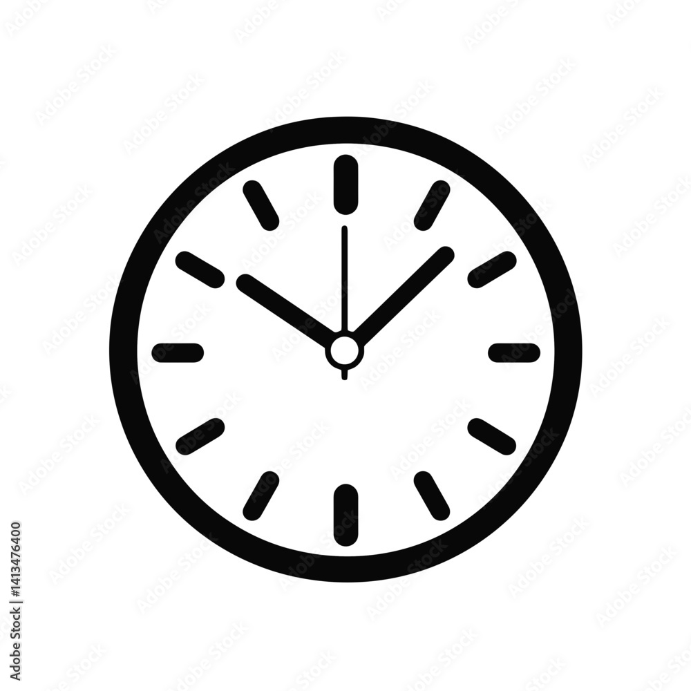 Poster clock face minimalist design showcases a clean and modern look suitable for various environments and