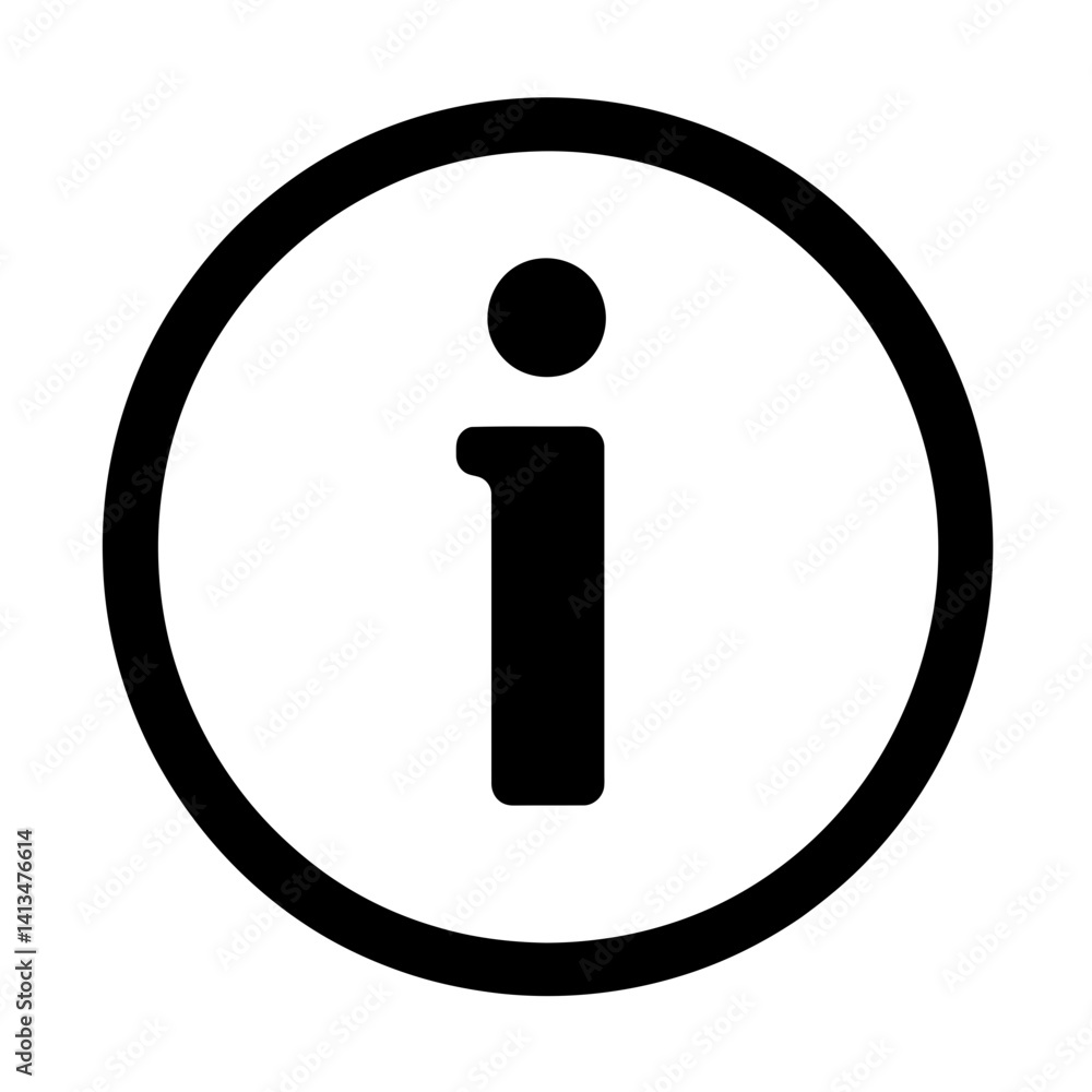 Poster minimalist single line icon representing information in a circular design reflecting clarity and sim