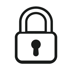 Open lock minimalist icon representing security and accessibility in modern design