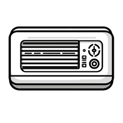 Fototapeta premium Minimalist air conditioner icon design showcasing modern cooling technology for home and office environments