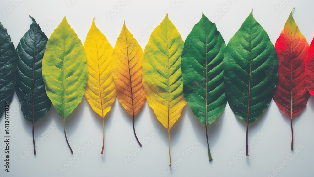 Poster gradient of colors in autumn leaves.