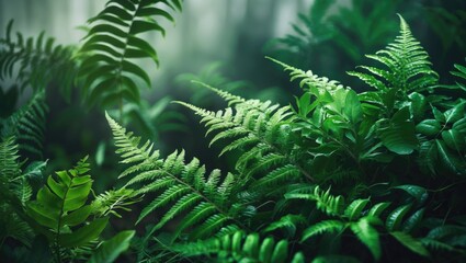 Lovely fern leaves with vibrant green foliage for a natural floral backdrop.