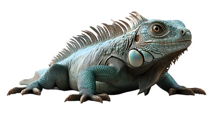 Obraz premium A detailed close-up of a vibrant green iguana, showcasing its intricate scales and textures. This image is perfect for various projects, 