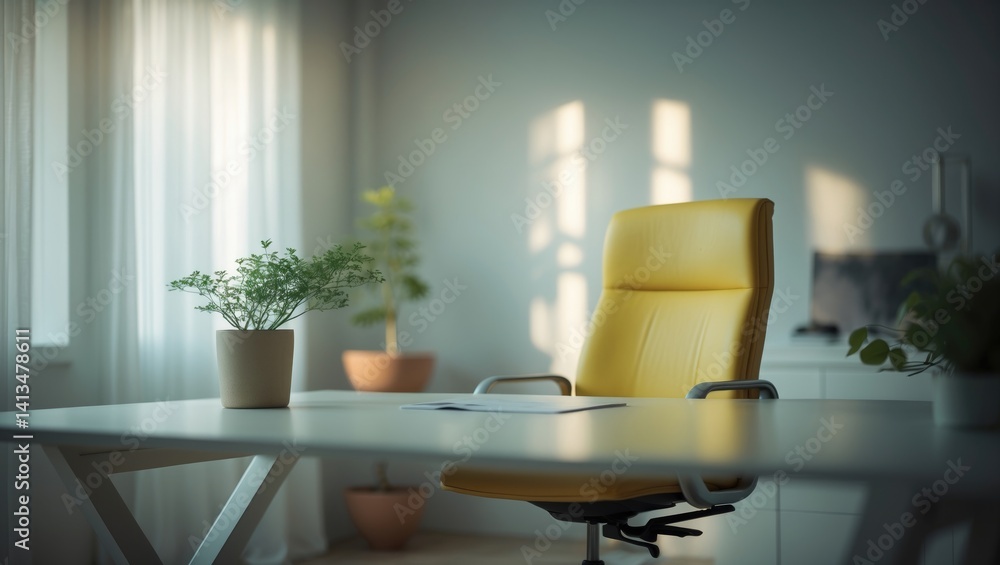 Poster Image of an empty workspace at home with a soft focus