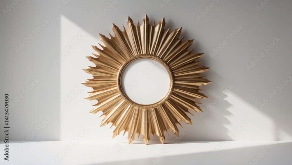 Poster isolated gold picture frame on background with clipping path.