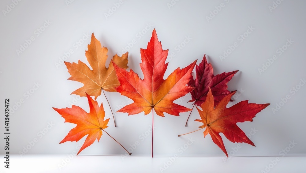 Poster isolated maple leaf representing the autumn season against a backdrop