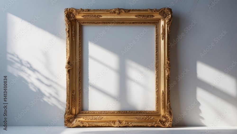 Poster Attractive rectangular mirror frame on a solitary background