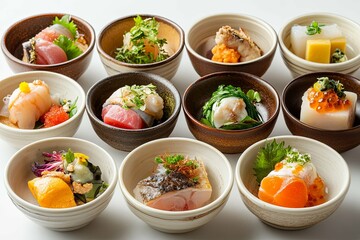 A colorful selection of fresh and delicious small food dishes