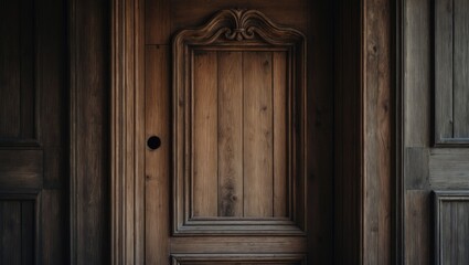 Superior quality wooden background - part of weathered classic door, lovely textured piece. Board featuring open space.