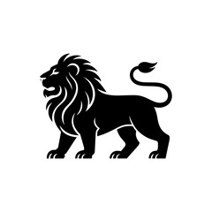Lion head vector logo, Wild roaring lion king head tattoo set, Front and side view predator face, full lions heads icon black and white ink sketch silhouettes design, Eps, Ai, Svg format