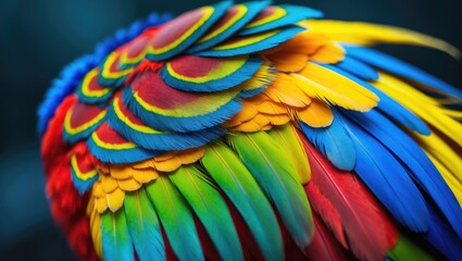 Fototapeta premium Close-up shot of feathers on a macaw