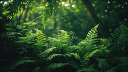 Backdrop of fern foliage.