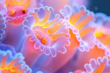 Obraz premium Vibrant Underwater Coral Reef Close-Up A Symphony of Colors