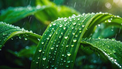 Post-Rain Green Taro Leaves