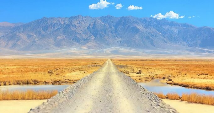 Desert road bridge scenic landscape
