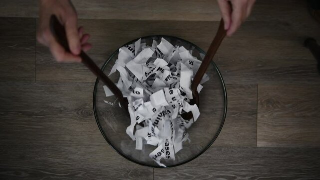 Word salad made up of words and phrases tossed in a bowl
