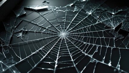 Fototapeta premium surface cracks on shattered lcd screen, computer monitor or tv