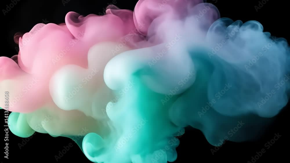 Poster colorful wisps of smoke dance gracefully through the darkness creating an enchanting visual display 
