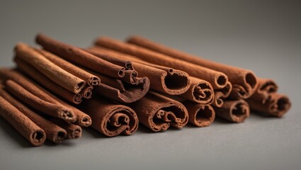 An up-close look at cinnamon sticks arranged sequentially. Reflecting warmth and comfort, since cinnamon is commonly associated with inviting and comforting fragrances.