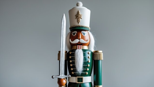 An iconic wooden nutcracker symbolizes the Christmas spirit, making it an adored decoration for the holiday season