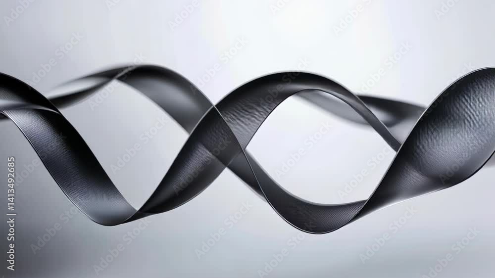 Poster discovering the elegance of flowing shapes in an abstract art journey generative ai