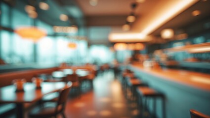 Defocused restaurant backdrop with abstract elements