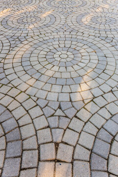 Romania, Alba. Artistic and abstract street paving stones.
