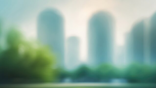 Blurred abstract image of buildings, panoramic background banner