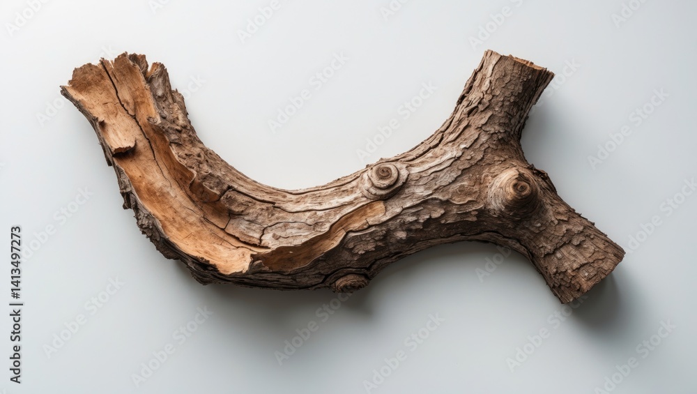 Poster isolated tree bark displayed on a plain white background.