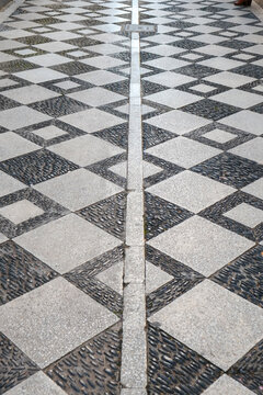 Rhonda, Spain. Patterned sidewalk.