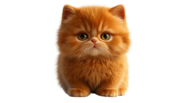 Adorable Fluffy Orange Kitten with Big Eyes Perfect for Pet Lovers and AnimalThemed Designs