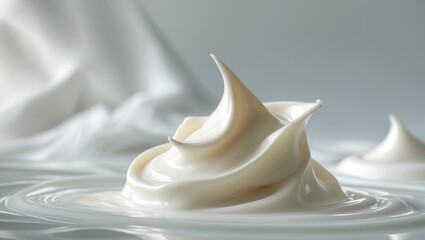 Texture of pure white cream as a background featuring hand wash creamy soap and organic items