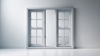 Contemporary house window frame set against a background with clipping path