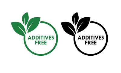 Additives free logo template illustration. Vector logo skincare cosmetic or skin and health safe product with no paraben package design