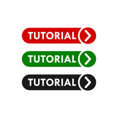 Tutorial button design logo template illustration