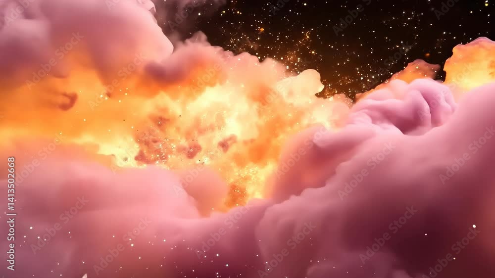 Aufkleber majestic clouds burst with vibrant colors in a celestial display of light and energy during a cosmic