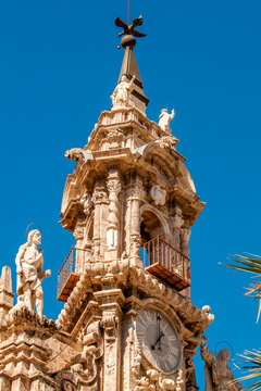 Bell Tower of the Church of Santos Juanes Real Parroquia de los Santos Juanes.