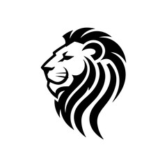 Lion head vector logo, Wild roaring lion king head tattoo set, Front and side view predator face, minimal lions heads icon black and white ink sketch silhouettes design, Eps, Ai, Svg format © MdMohaymenul