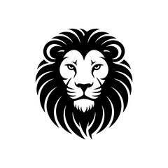 Lion head vector logo, Wild roaring lion king head tattoo set, Front and side view predator face, minimal lions heads icon black and white ink sketch silhouettes design, Eps, Ai, Svg format