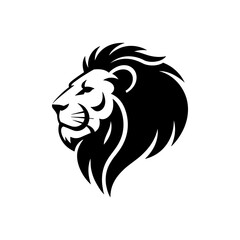 Lion head vector logo, Wild roaring lion king head tattoo set, Front and side view predator face, minimal lions heads icon black and white ink sketch silhouettes design, Eps, Ai, Svg format