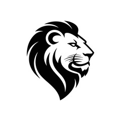 Lion head vector logo, Wild roaring lion king head tattoo set, Front and side view predator face, minimal lions heads icon black and white ink sketch silhouettes design, Eps, Ai, Svg format