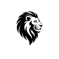 Lion head vector logo, Wild roaring lion king head tattoo set, Front and side view predator face, minimal lions heads icon black and white ink sketch silhouettes design, Eps, Ai, Svg format